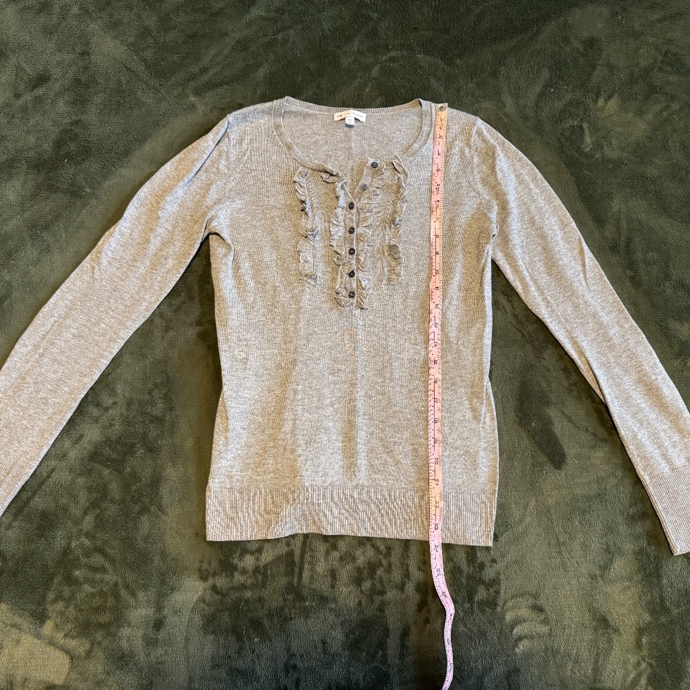 Gap Women's Long Sleeve Super Soft Gray Cashmere Lightweight Sweater Size XS